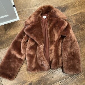 Plush Tan Faux Fur Coat